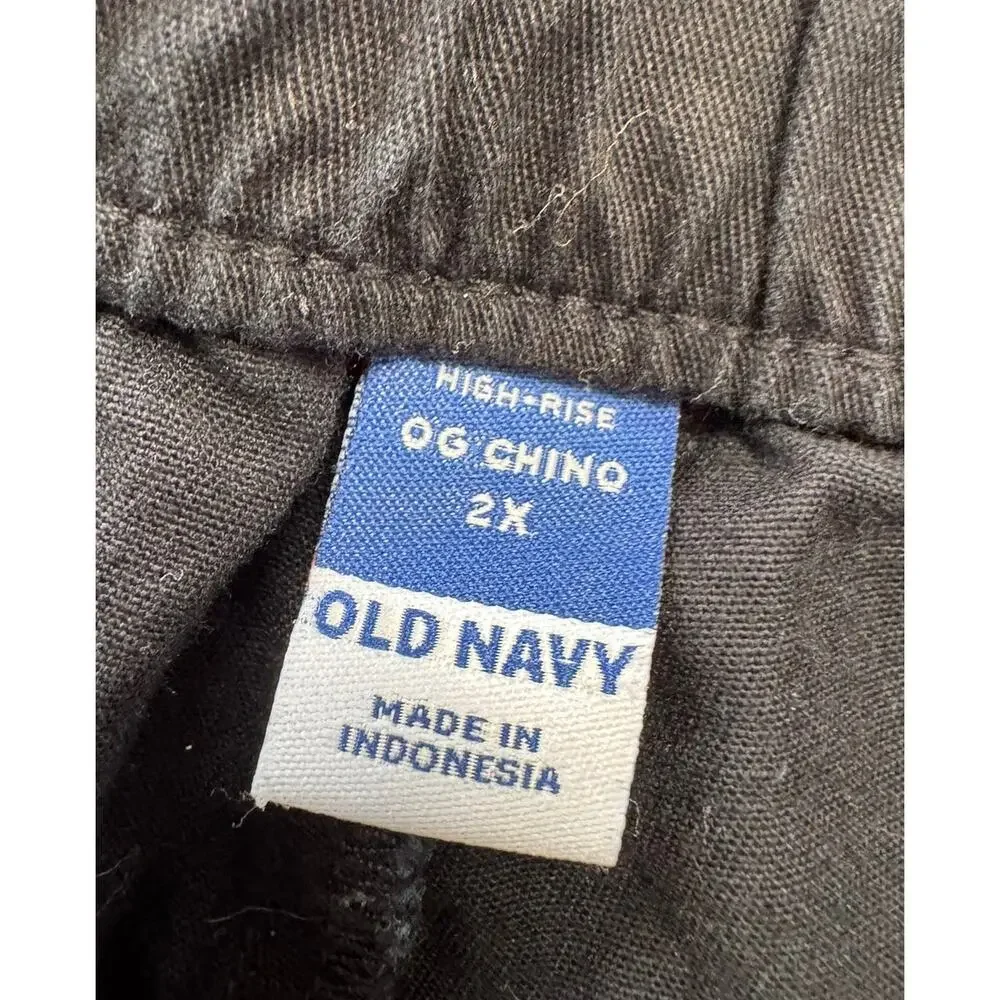 Old Navy OG High Rise Chino 2X Black Womens Shorts Cotton Spandex